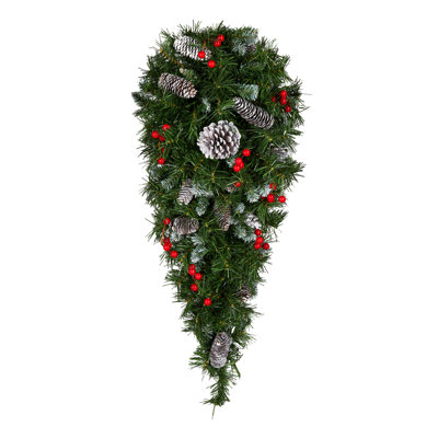 36 in. Frosted Berry Teardrop with LED Lights