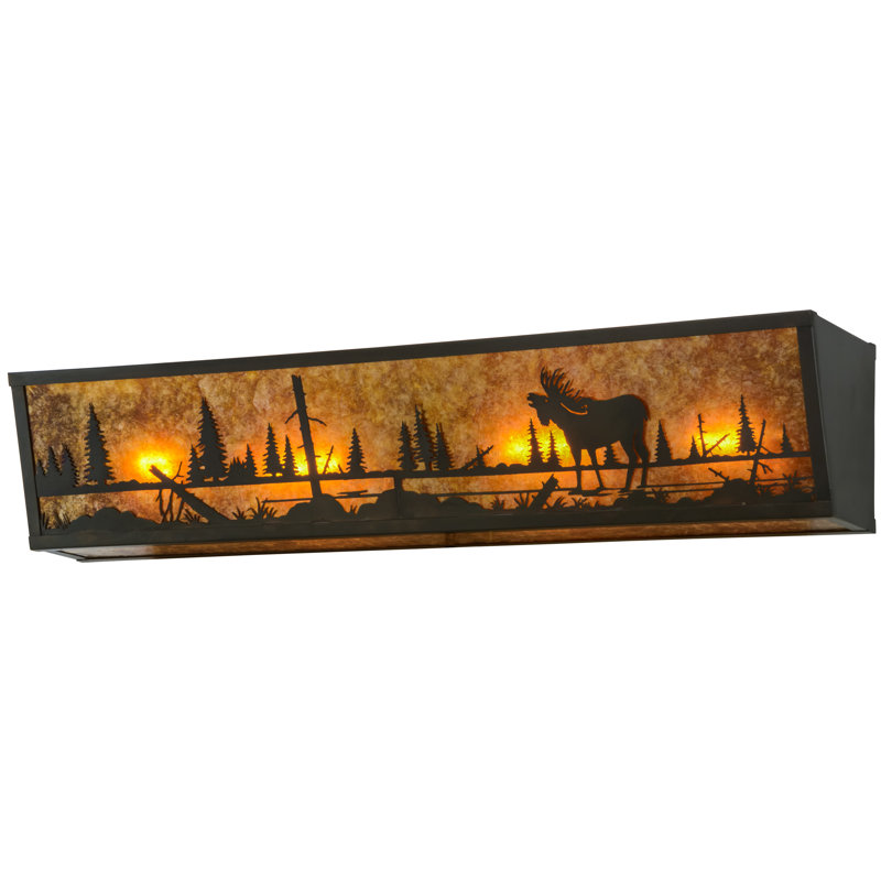 Rustic Lodge 4 - Light Bath Bar, Amber, T10