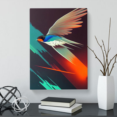 CAN-V0523-2461X Swallow Cyberpunk - Wrapped Canvas Print