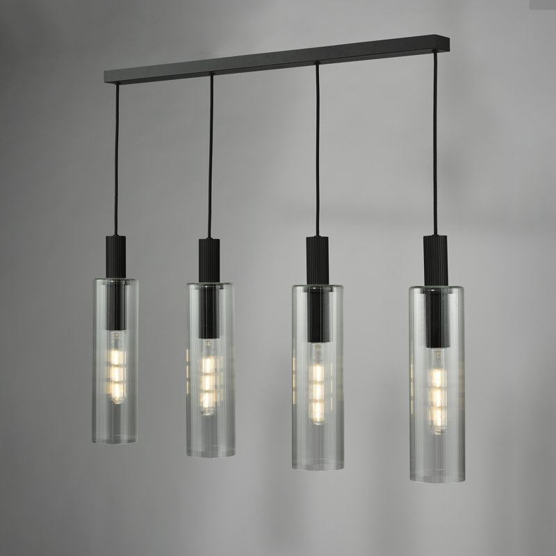 Courtund 4 - Light Pendant, Satin Black, Clear