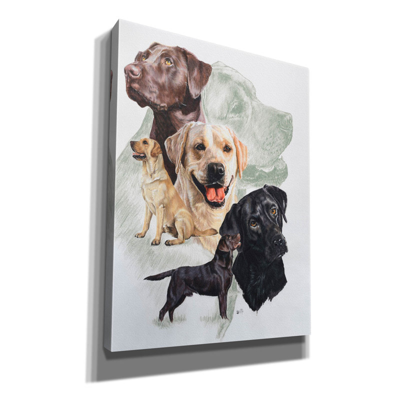 Labrador 2 sur toile par Barbara Keith, H 16 po x l 12 po x P 0,75 po
