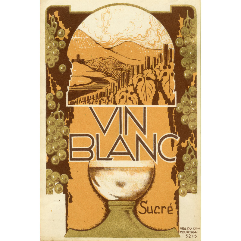 Vin Blanc - Wrapped Canvas Print, 46cm H x 30cm W x 3.8cm D