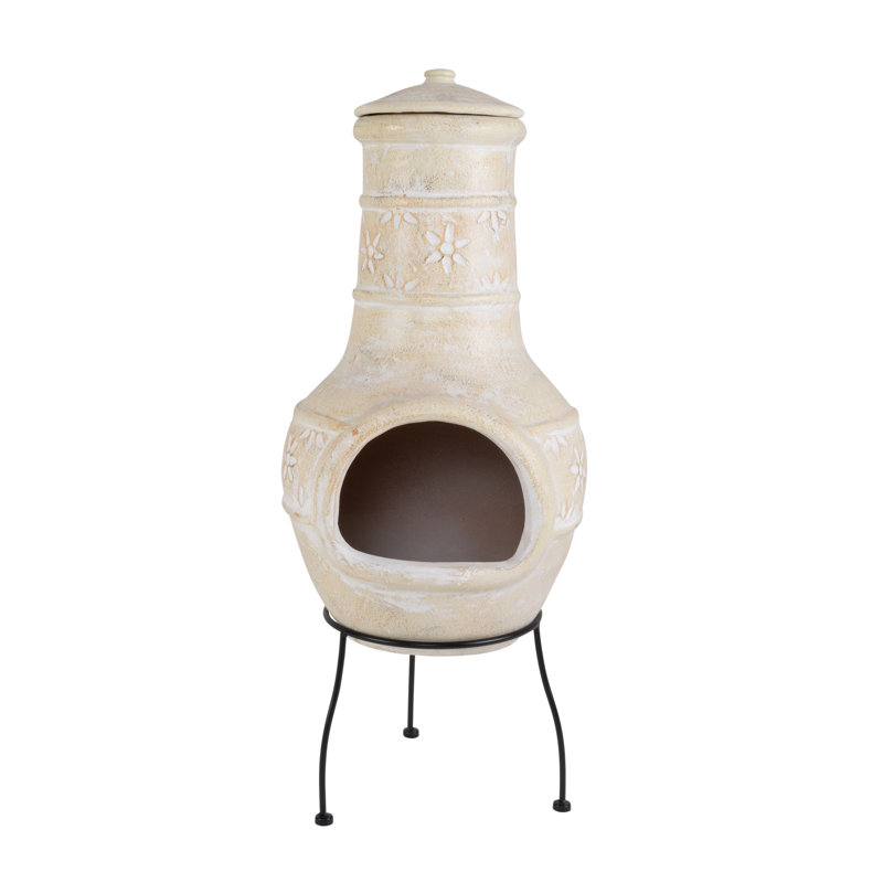 Hourglass Clay Wood Burning Smokeless Chimnea