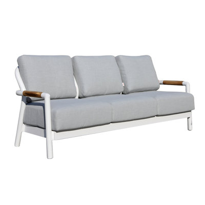 Canapé de patio en aluminium thermolaqué de 81,9 po avec coussins Sunbrella® de qualité commerciale Santorini