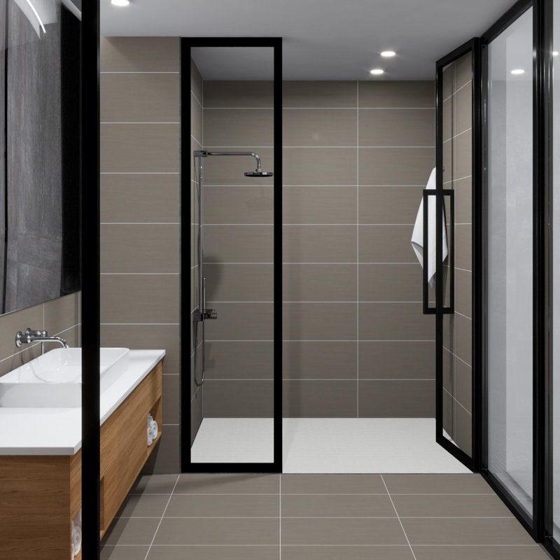 Refinery 12'' W x 24'' L Porcelain Singular Tile, Shadow