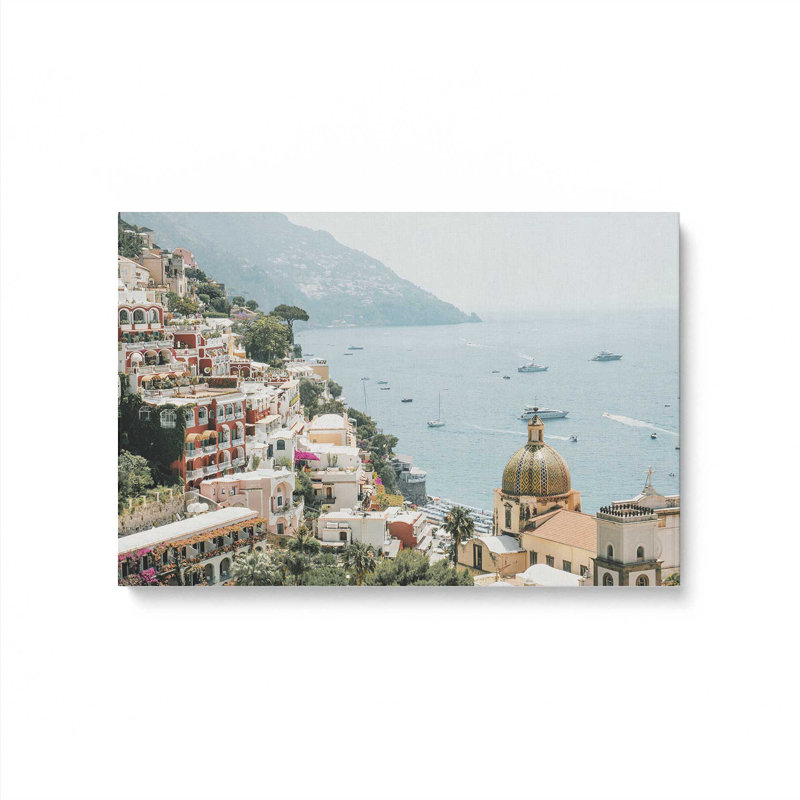 Impression sur toile Positano, H 12 po x l 18 po x P 1,25 po, Toile tendue, 1