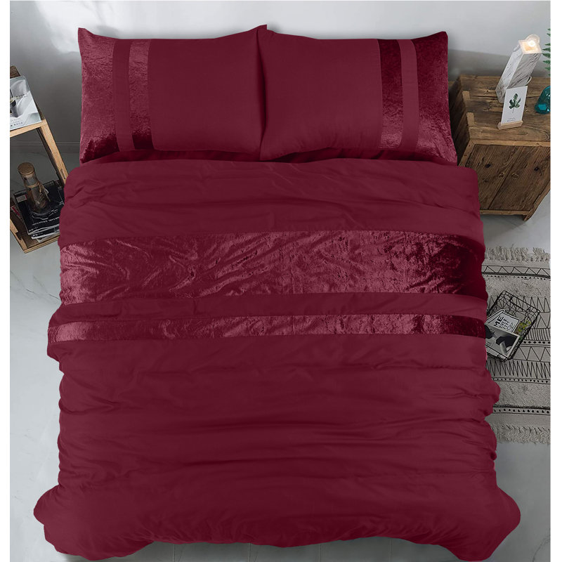 Aptos Duvet Cover Set with Pillowcases Included, Single Duvet Cover + 1 Standard Pillowcase, Burgundy