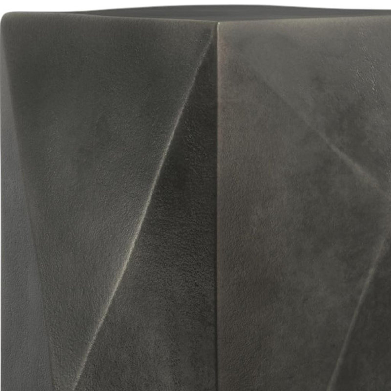 18" Graphite Aluminum Square Block End Table