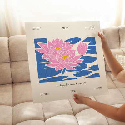 Impression florale de magnolias roses
