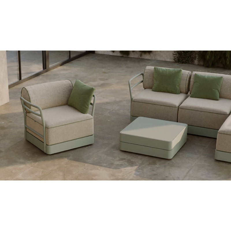 Fauteuil de chambre Brisa, Salvia, Limonetto (taupe foncé)