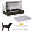 Lit pour chien en rotin, canapé pour animaux surélevé, maison pour chat en osier, utilisation intérieure / extérieure, pour patio de jardin avec auvent pliable, pour animaux de compagnie de petite ou moyenne taille