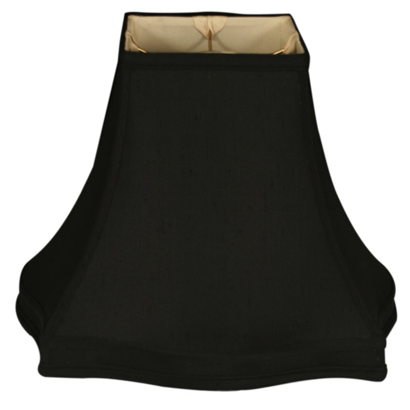 Silk Bell Lamp Shade, Black/Gold, 13" H x 16" W x 16" D