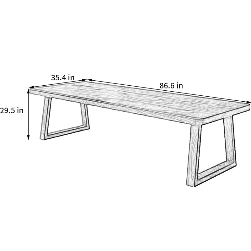 Table de salle à manger Modern, H 29,5 po x L 86,6 po x l 35,4 po