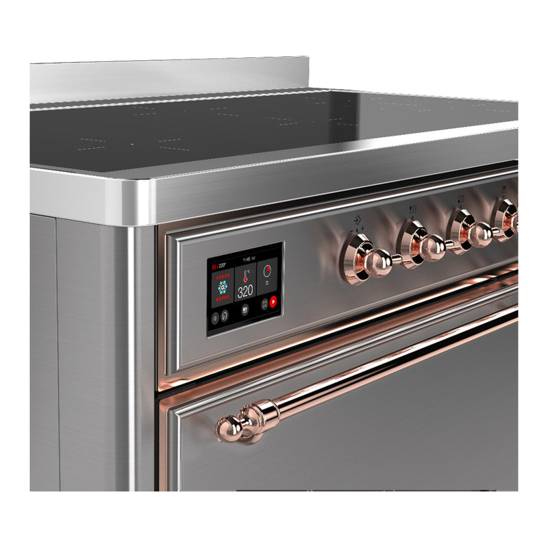 Cuisinière à induction de 48 pouces avec 6 éléments à induction en acier inoxydable Majestic III Series (garniture en cuivre)