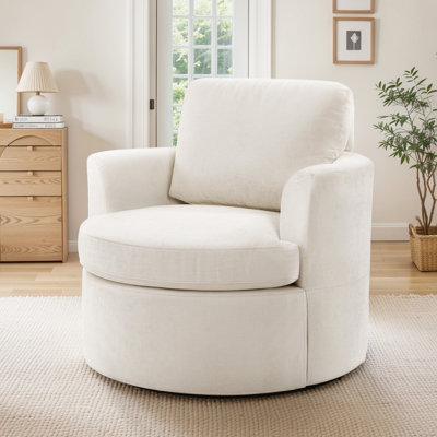 Carson Upholstered Swivel Barrel Chair