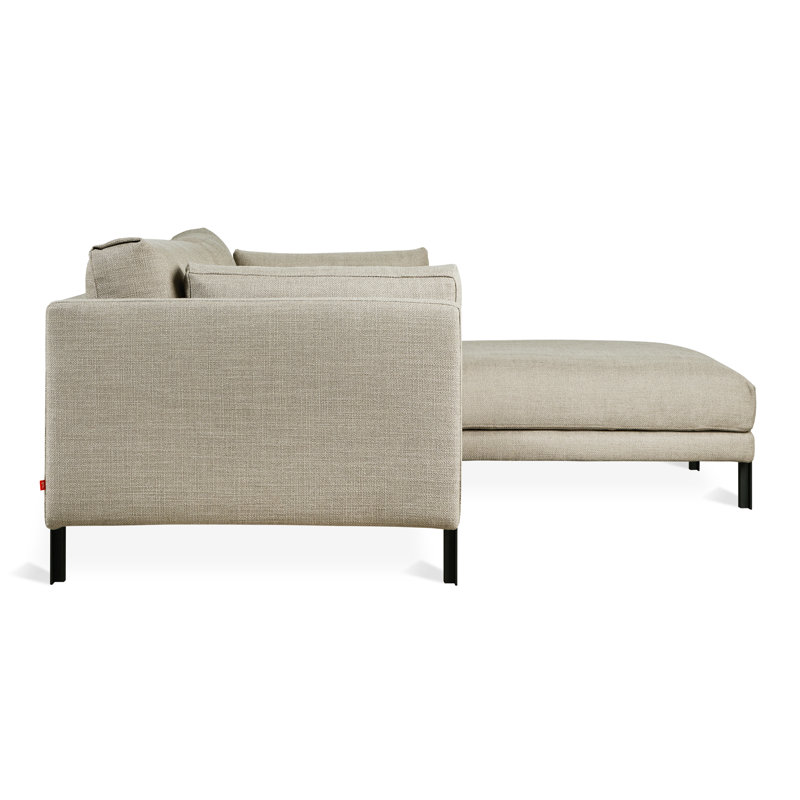 Silverlake Chaise Sectional with Ottoman, Andorra Almond Performance Basketweave