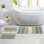 Ensemble de 2 tapis de bain à rayures antidérapants 100% coton Cervantes