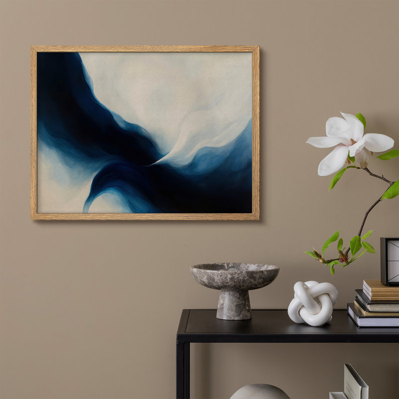 Reproduction d'art encadrée abstraite pour décoration intérieure moderne - 11 po x 14 po, H 11 po x l 14 po, Naturel