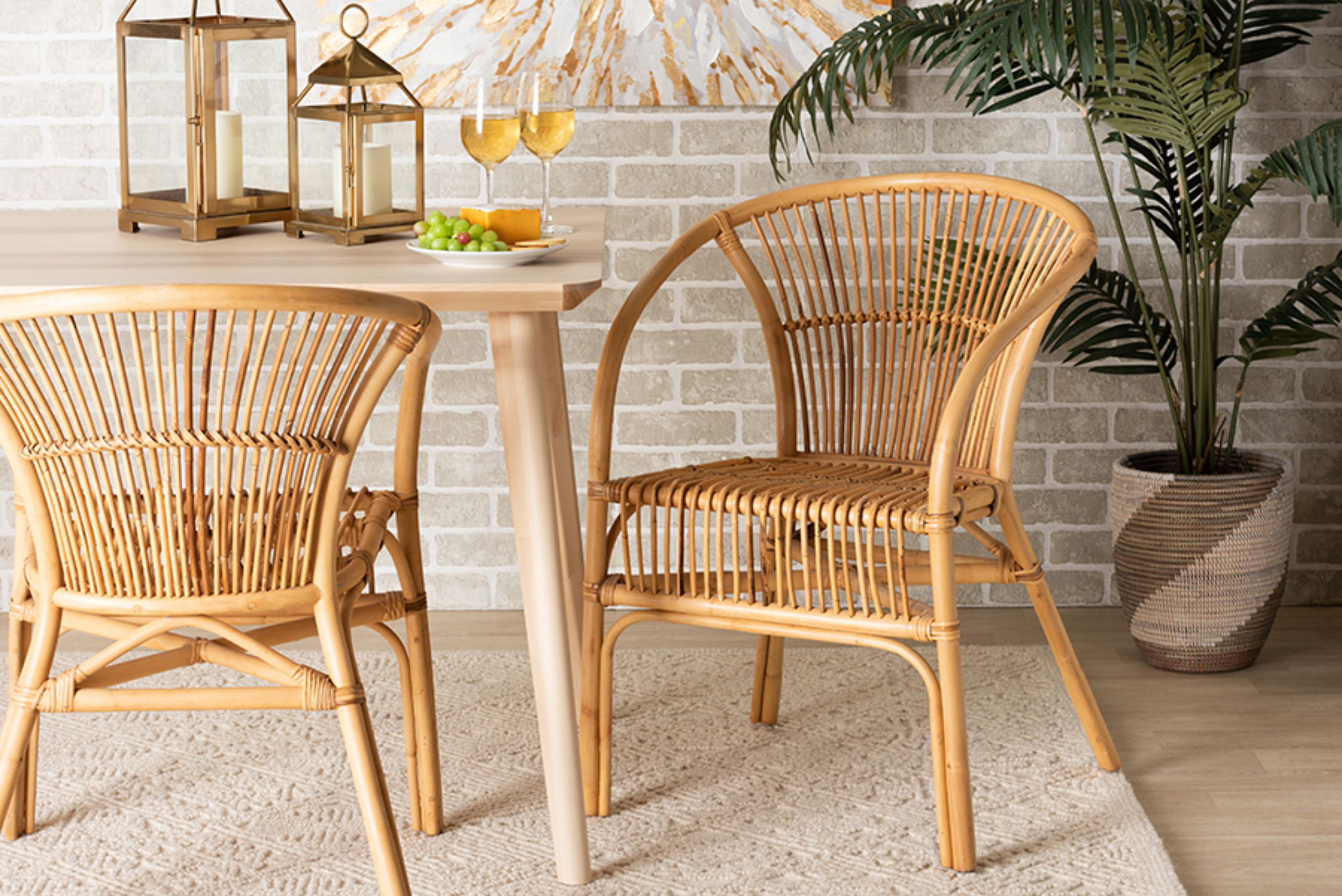 Bayou Breeze Curits Rattan Arm Chair in Brown & Reviews | Wayfair