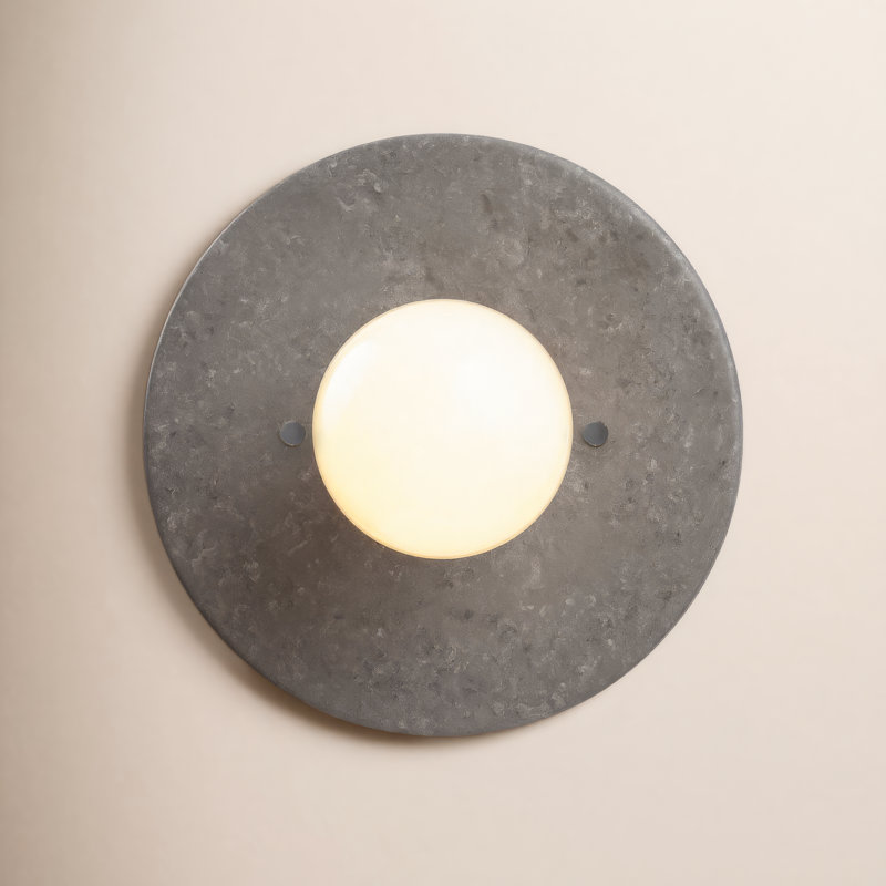 Ceramic Flush Mounted Sconce, Concrete