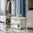 Pre-Assembled Mirrored Shoe Storage Bench With Flip Drawer Silver