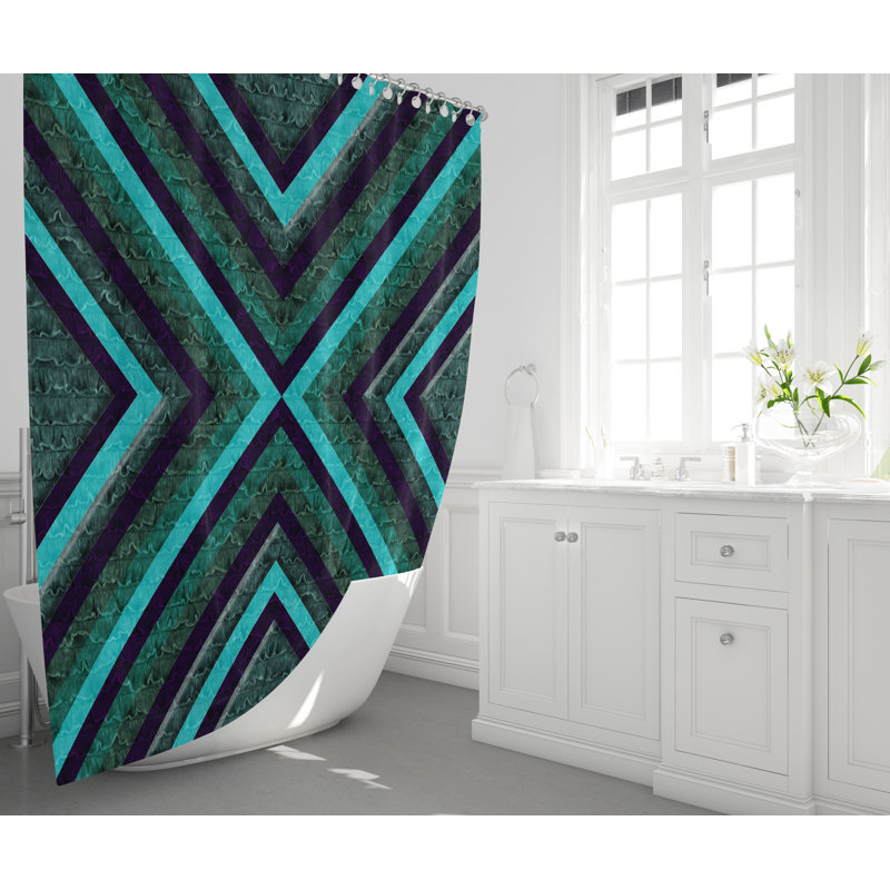 Geometric Shower Curtain, 72" H x 70" W