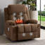 Fauteuil inclinable pivotant brun de 38 po avec massage et chaleur à 8 points, porte-gobelets, port USB, capacité de 350 lb-531550912