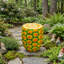 Tabouret de jardin 14 po en résine d'ananas, table d'appoint et support pour plantes - Décoration tropicale surdimensionnée pour patio, balcon et maison