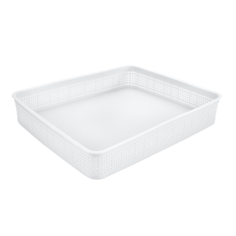 Simplify Plastic Basket, White