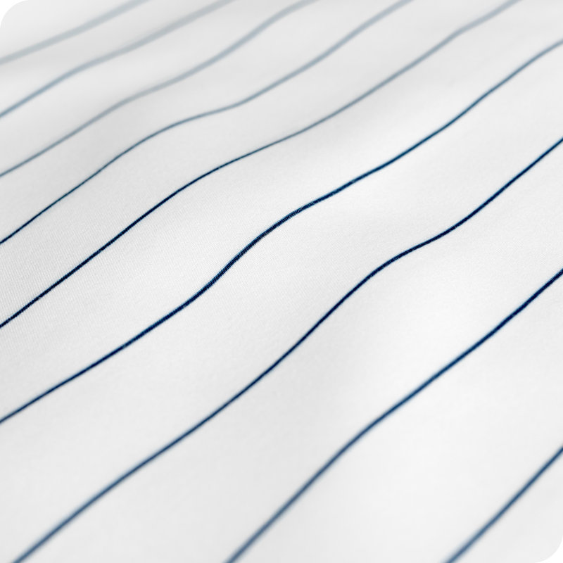 Sheet Set - Ultra-Soft Microfiber Bed Sheets - Double Brushed - Deep Pockets - Easy Fit, Pinstripe - White/Midnight