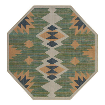 Tapis d'intérieur / extérieur vert Lauryn
