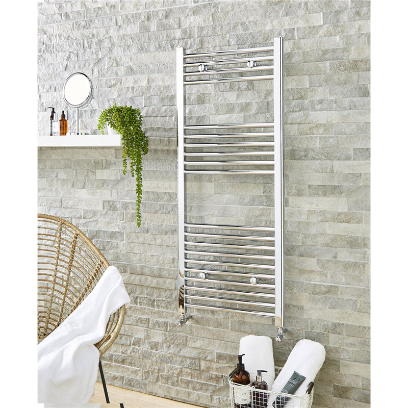 Heated Towel Rails, Chrome, 80cm H x 30cm W x 5.5cm D