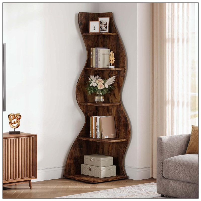 Support d'angle 5 tablettes, Dark Brown, 1