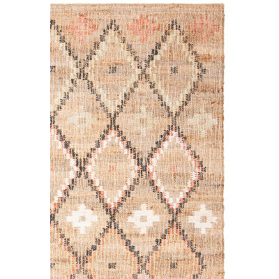 Tapis géométrique en jute et coton tissé à la main Heyman