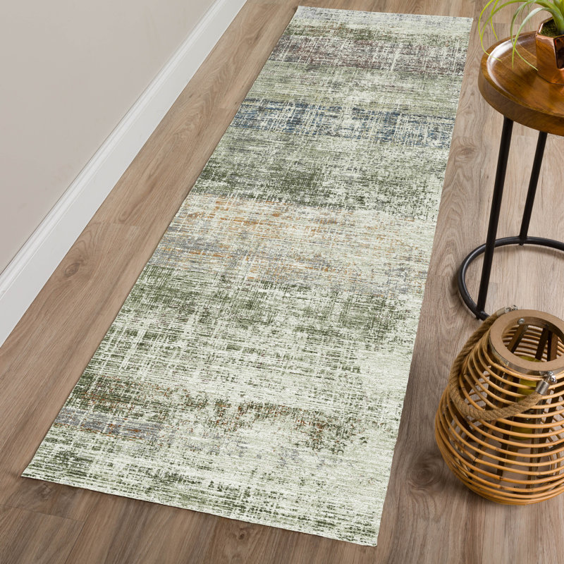 Machine Washable Indoor/Outdoor Jourdan ACN2388 Stripes Rug, Runner 2'3" x 7'6"