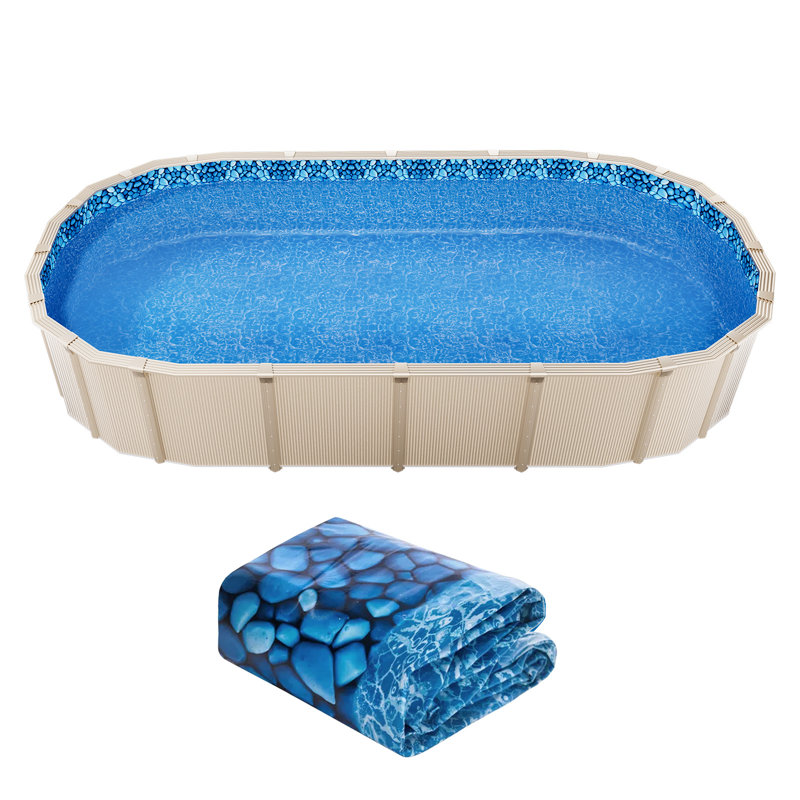Doublure de piscine ovale à chevauchement, H 46,8 po x l 288 po x P 144 po