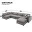 Chenille moderne, 6 places, gris, peu encombrant-1826625098
