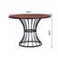 Table ronde en chêne de 42 po et 2 chaises rembourrées, surface en grattoir, base en fer robuste pour les repas dans la cuisine avec teinture frottée à la main, petite pièce confortable et mate