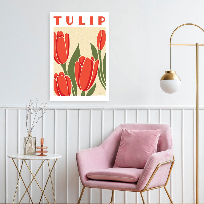 Affiche de tulipe, art moderne printanier abstrait tulipe, H 24 po x l 16 po