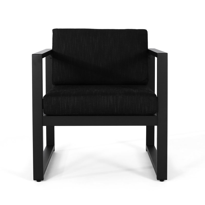 Outdoor Club Chair - Dark Gray Water- Fabric, Aluminum, 25.74"H X 27"D 26.61"W Seat Pad,