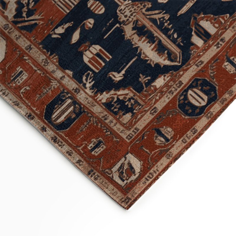 Tapis d'intérieur et d'extérieur brun Persian, Rectangle 5 pi x 7 pi