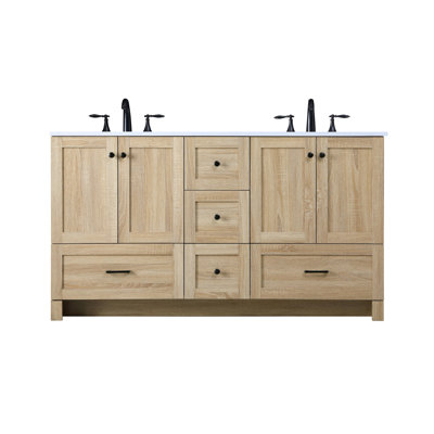 60 Inch Double Bathroom Vanity In Mango Wood