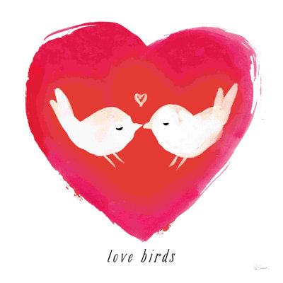 «Love Birds» par Sue Schlabach, art textuel sur toile tendue