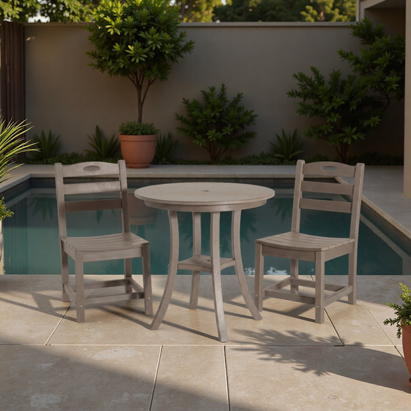 Ensemble bistro 3 pièces avec table ronde et 2 chaises