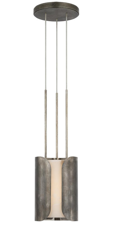 Anne-Marie Barton Armise Pendant with Nova Frost, 242" H x 7.5" W, Mottled Pewter, White