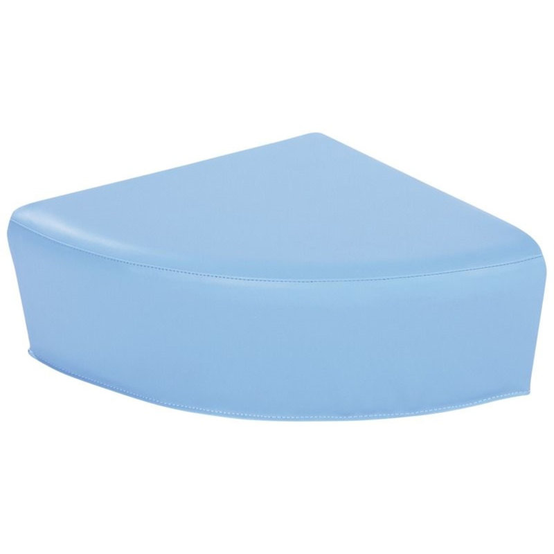 Quadrant Pouffe Basic - Seat Height: 6", 8" H x 17" W x 17" D, Light Blue