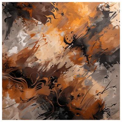 Brown Orange Abstract Art Bath Mat