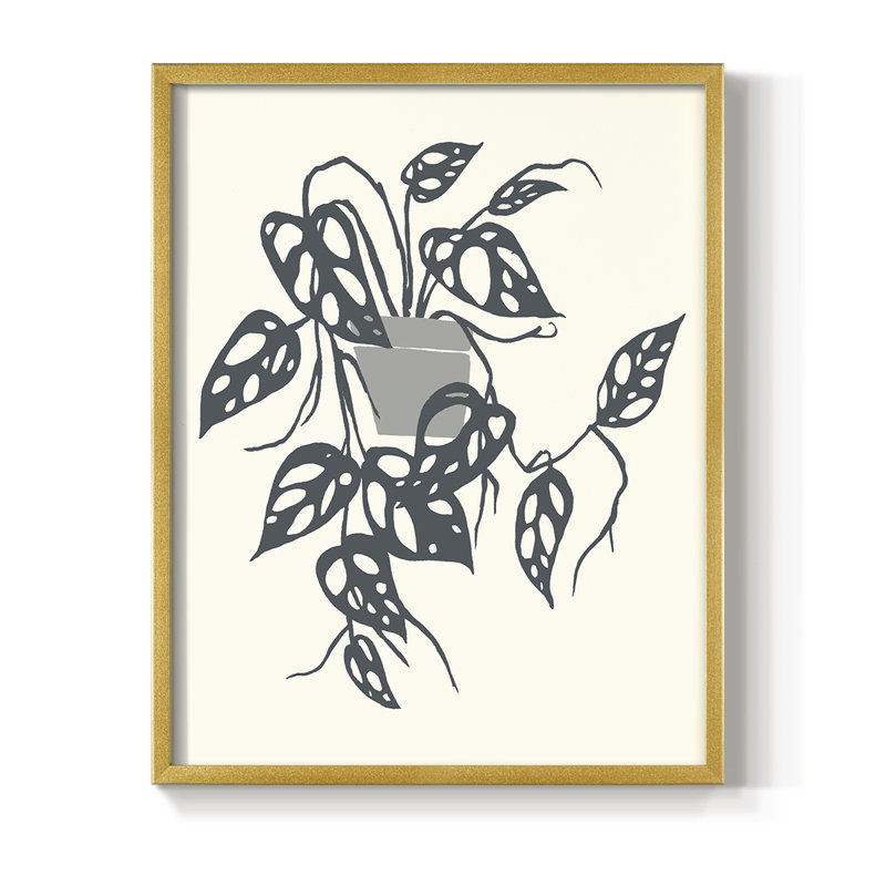 «Growing Leaves VI», H 15 po x l 12 po, Doré