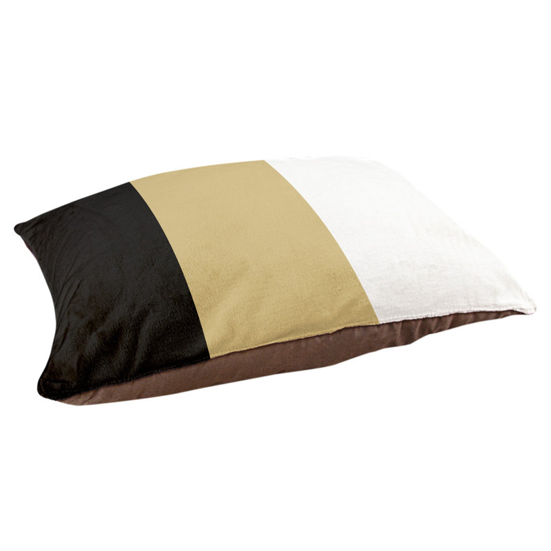 Polyester Pet Bed, Medium (28" W x 18" D x 6" H), Black/Gold Middle