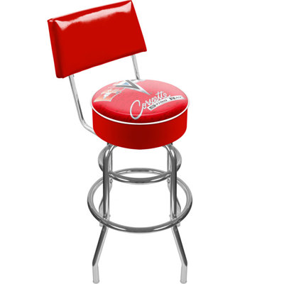 Swivel Upholstered Counter Stool with Metal Frame